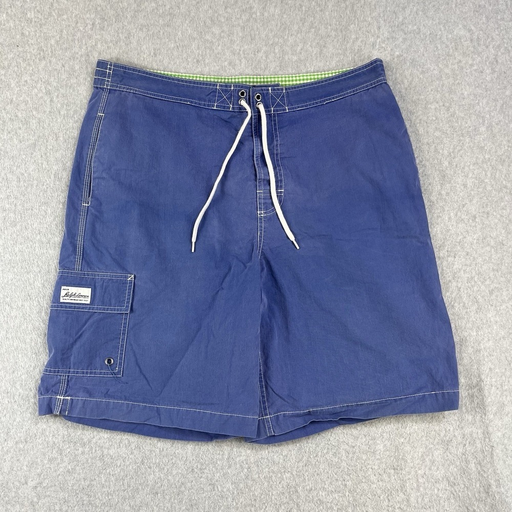 Polo Ralph Lauren Swim Trunks Mens Large Blue Drawstring Board Shorts